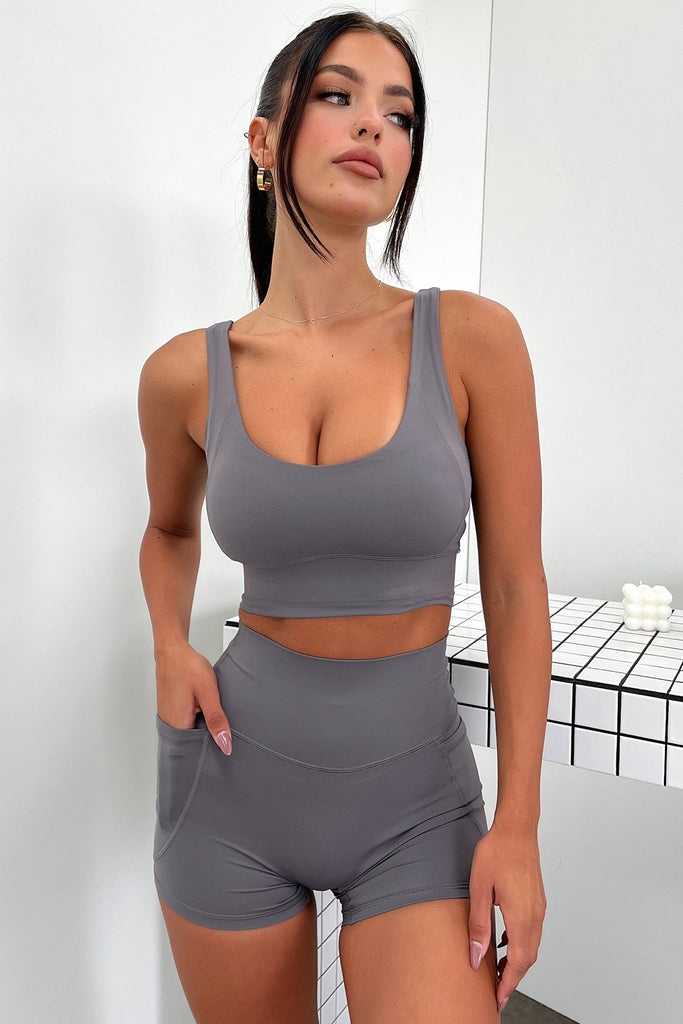 Kian Sports Bra - Grey