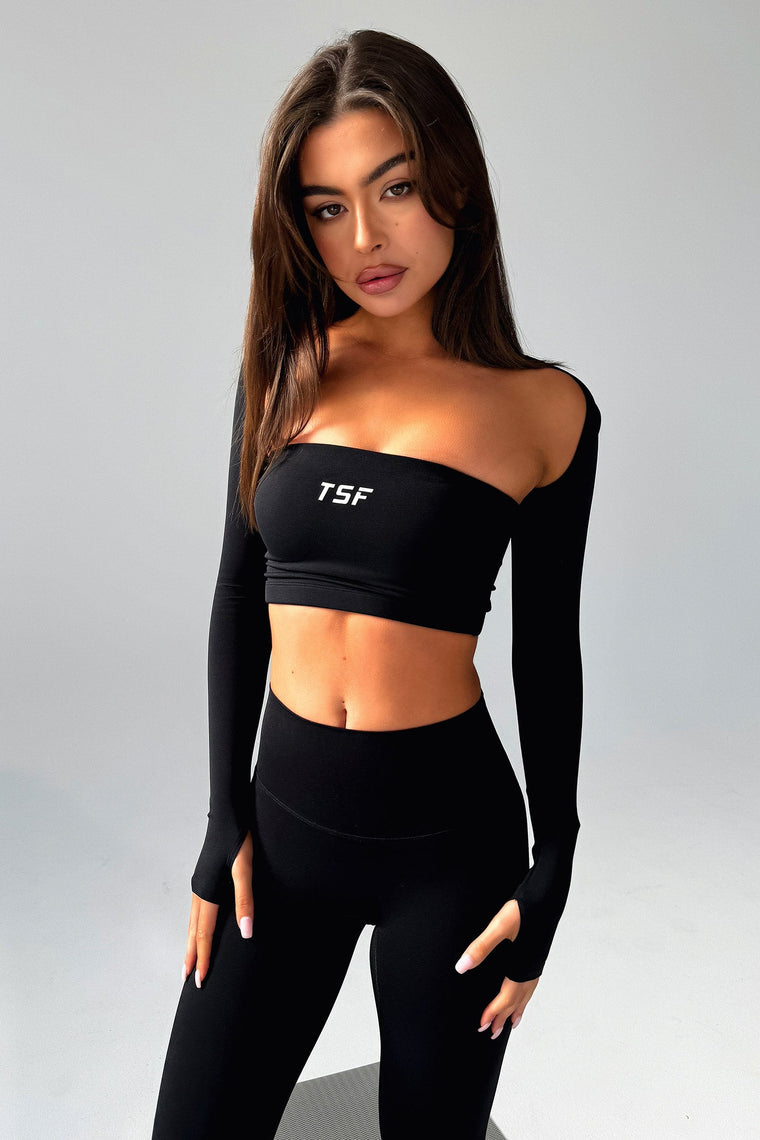 Koda Strapless Crop - Black