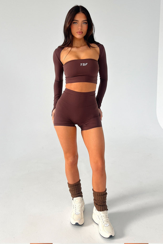 Koda Strapless Crop - Brown