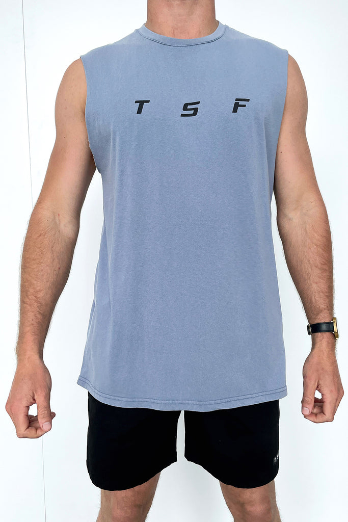 Boss Tank Top - Dusty Blue